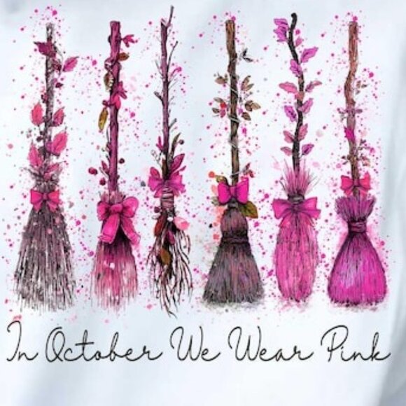 In October We Wear Pink Shirt, Breast Cancer Halloween Tee - Picture 2 of 4